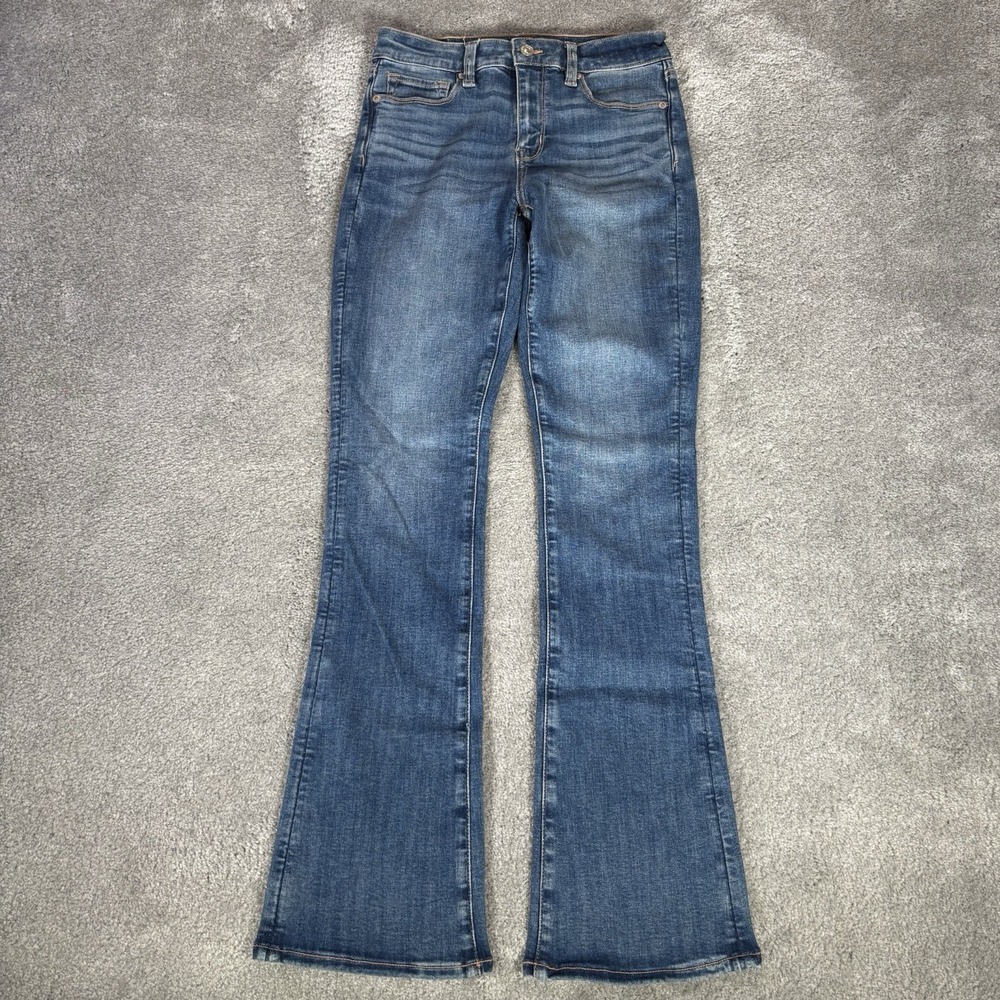 American Eagle Jeans Women Size 2 Hi Rise Skinny Kick Blue Denim Bootcut Western